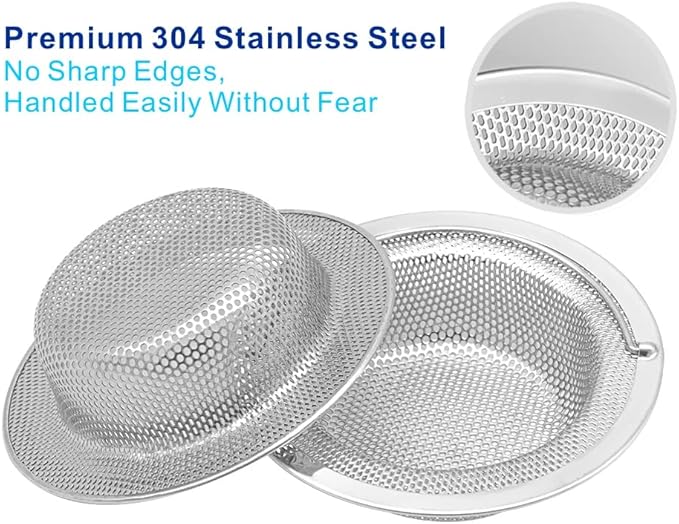 2 Pack Premium 304 Stainless Steel Kitchen Sink Strainer - Image 4