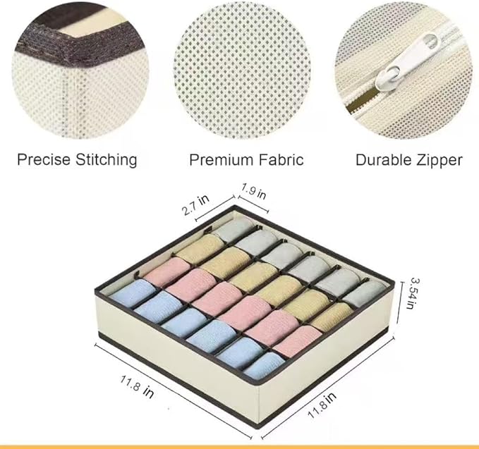 4 Piece Drawer Organiser, Collapsible Non-Woven Sorting Box, Closet Divider - Image 3
