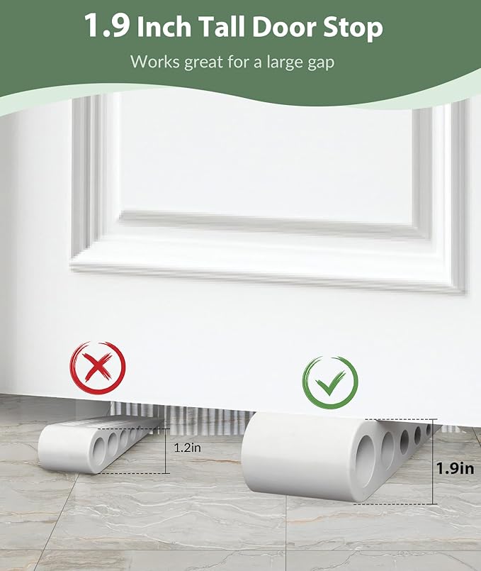1.9 Inches Heavy Duty Door Stopper, 2 Pack Rubber Door Stop, Door Stoppers - Image 2