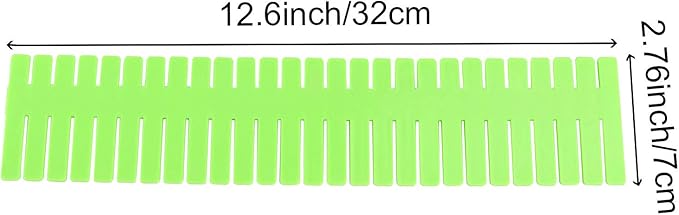 ZOENHOU 60 PCS Green Drawer Dividers, 12.6 x 2.8 Inch Adjustable Premium - Image 2