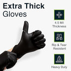Disposable Black Nitrile Gloves X Large 100 Count - Image 2