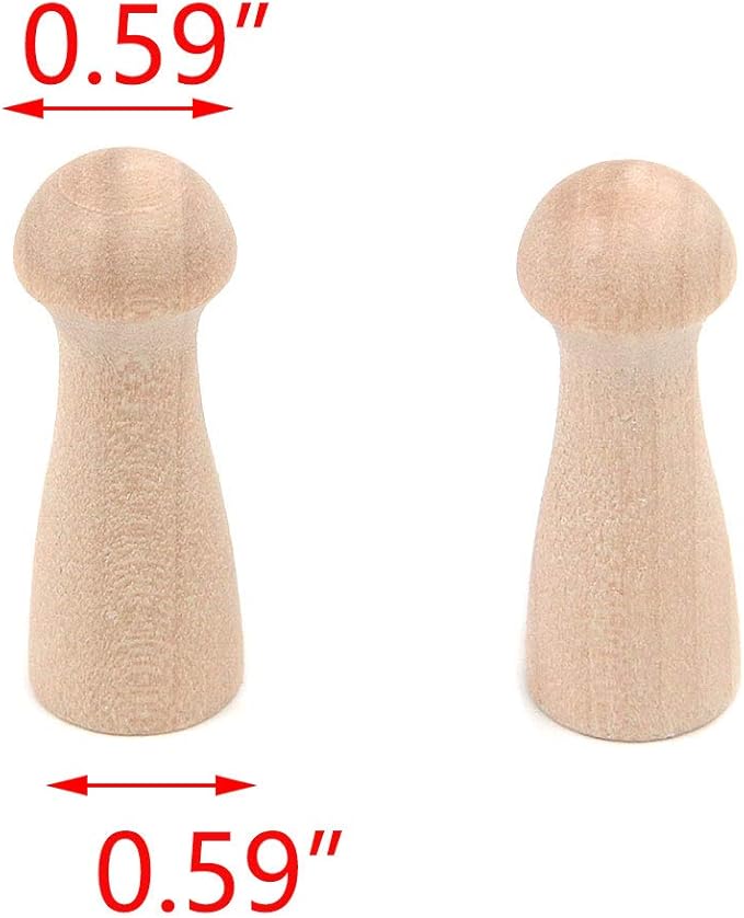 T Tulead 0.59"x1.65" Wood Hook Coat Hook Clothes Hooks Kitchen Bathroom Hooks - Image 2