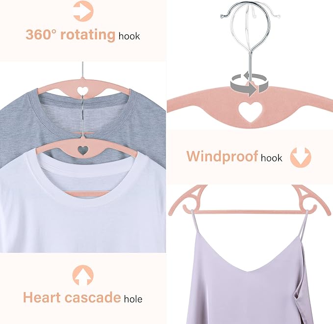 IEOKE Velvet Hangers 50 Pack: Felt Clothes Hangers Heavy Duty Shirt Sweater - Image 3
