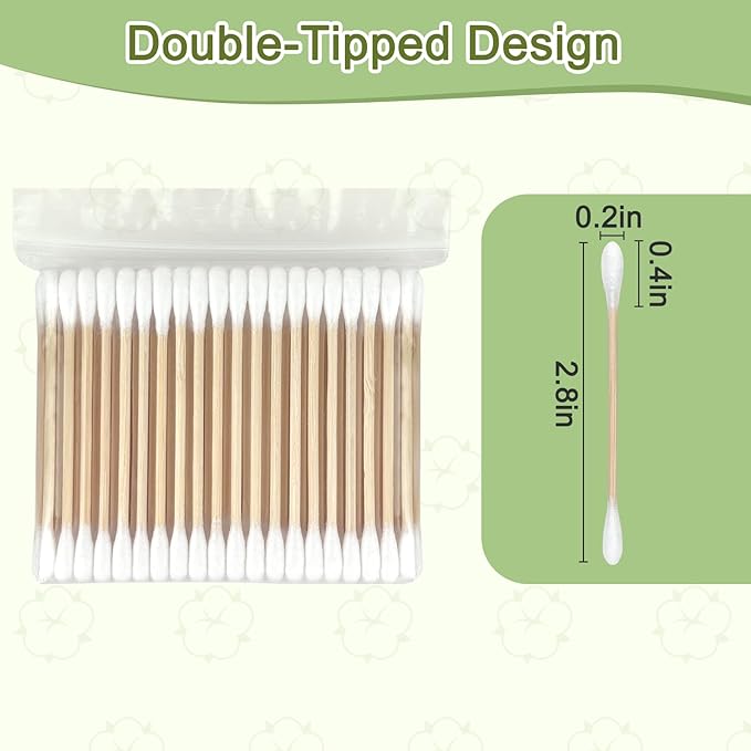 Bamboo Cotton Swabs – Sturdy Bamboo Sticks & Soft Cotton Tips – 100% - Image 6