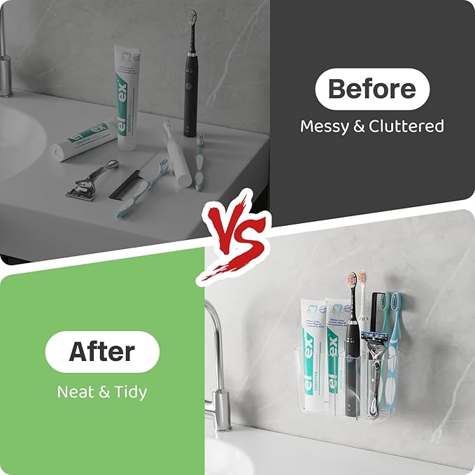 Toothbrush Holder for Bathroom Countertop and Wall - Image 4