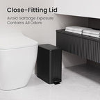 Cesun Bathroom Trash Can with Lid, 2.6 Gallon Small Black Bathroom Garbage Can - Image 2