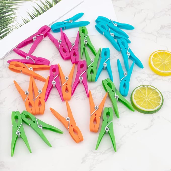 24Pcs Plastic Clothespins, Heavy Duty Laundry Clothespins, Air-Drying Clothing - Image 6