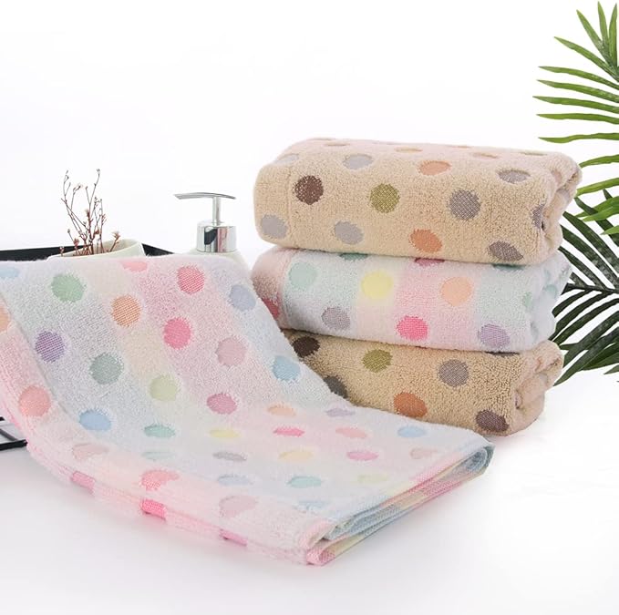 Pidada Hand Towels Set of 2 Colorful Polka Dot Pattern 100% Cotton Soft - Image 4
