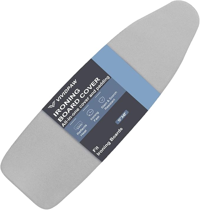 Ironing Board Cover and Pad, Small Size 13x43, Thick Padding, Elastic Edge by VividPaw