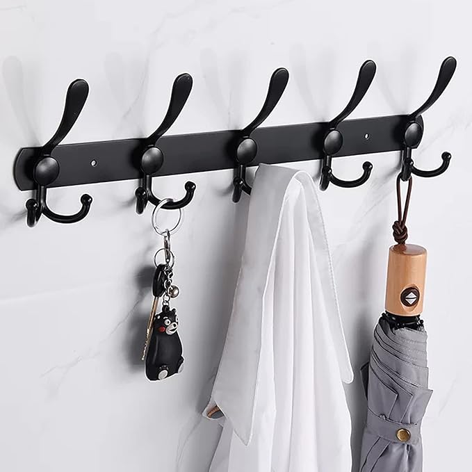 Coat Rack Wall Mounted, 5 Tri Stainless Steel Coat Hook - Image 3