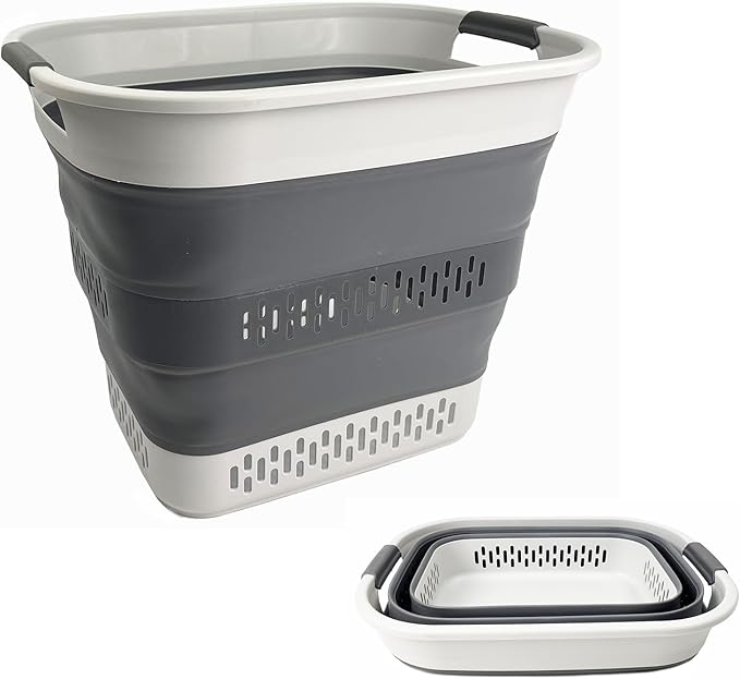 SAMMART 40L Collapsible Plastic Laundry Basket by SAMMART
