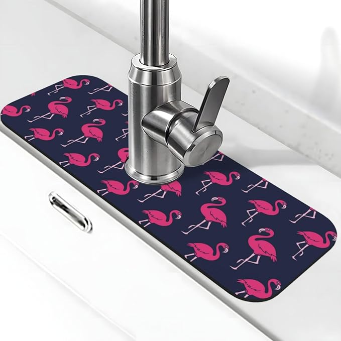 Abstract Summer Tropical Blue Pink Flamingo Flamingos Hawaii Hawaiian Kitchen by Unknown