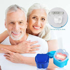 Blue Denture Bath Case Cup Box Holder Storage Container - Image 7