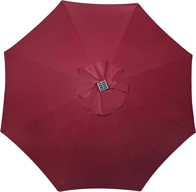 Blissun 9 ft Solar Umbrella, 32 LED Lighted Patio Umbrella, Table Market Umbrella, Outdoor Umbrella for Garden, Deck, Backyard, Pool and Beach (Burgundy) - Image 4