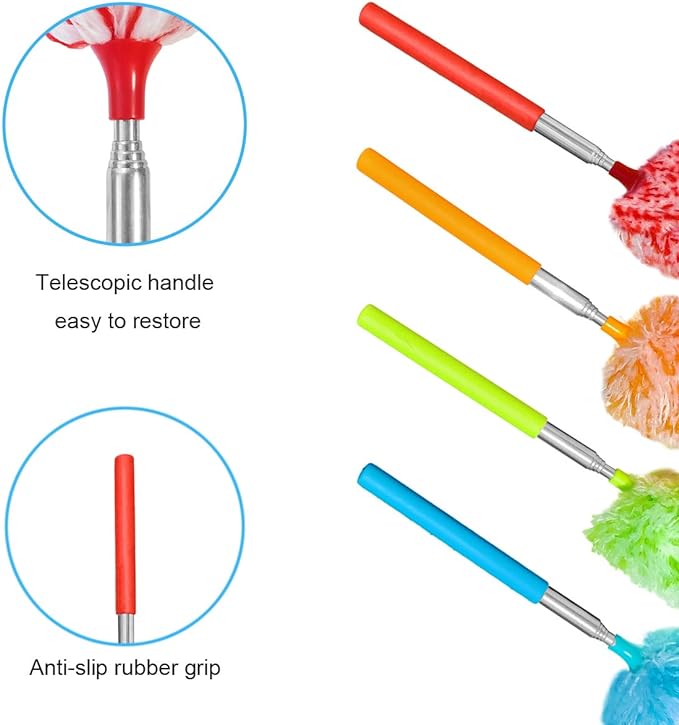 4 Pcs, Hand Microfibre Cleaning Tool Extendables - Image 4