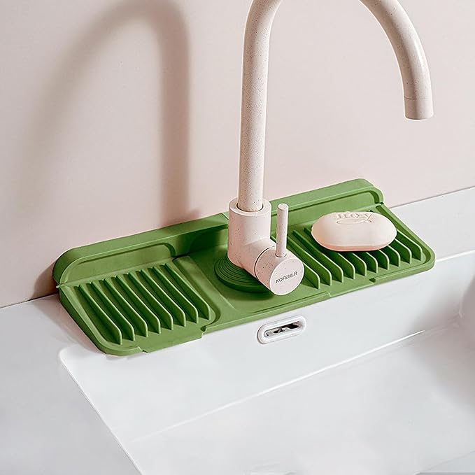 Button Style Faucet Drip Catcher – Silicone Faucet Mat by Unknown