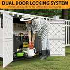 LHBcraft Outdoor Storage Cabinet 36 Cu Ft with Lockable Doors, Waterproof Outdoor Storage Box for Patios,Portable Horizontal Resin Storage Shed, Easy to Assemble - Image 7
