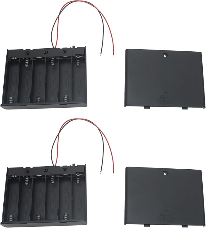 2 PCS 6 Slots AA Battery Holder Bundle by LBTODH