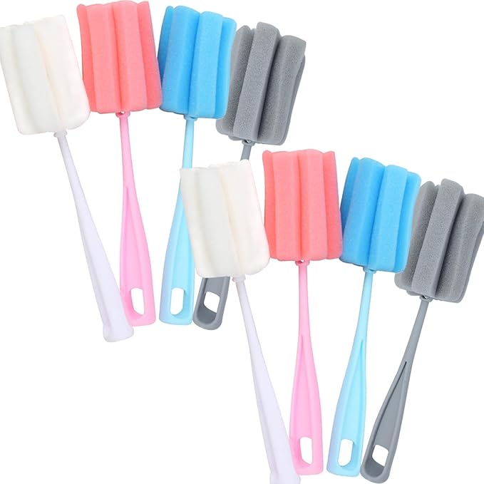 Bottle Brush Sponge 8PCS Cup Washer Brush Long Handle Cleaner Brush by INVODA