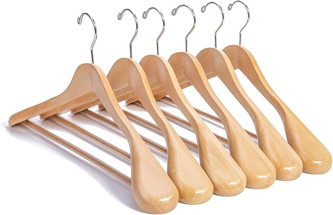 Nature Smile Luxury Natural Wooden Suit Hangers by NatureSmile