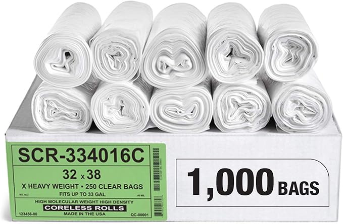 Aluf Plastics 33 Gallon Trash Bags Source Reduction Series Value High Density by AlufPlastics
