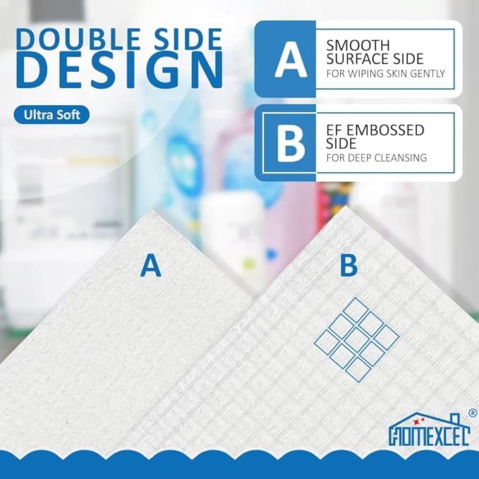 HOMEXCEL Face Towels, Disposable Face Towelette, Biodegradable Makeup Remover - Image 5