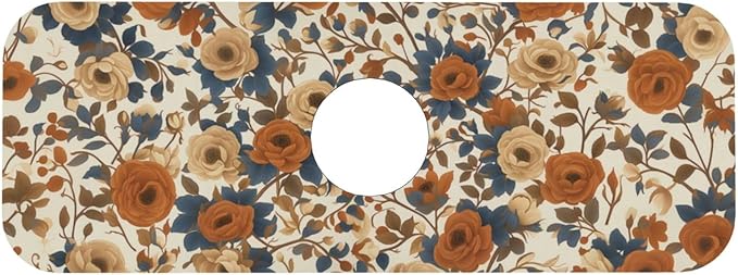 Faucet Draining Mat For Kitchen Sink, Peony Flower Blue Leaves Diatom Mud - Image 6