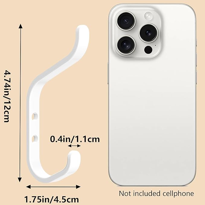 White Coat Hook for Hanging - Image 5