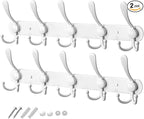 GlazieVault White Coat Hooks for Wall by GlazieVault