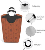 Western Boho Brown Foldable Collapsible Laundry Basket - Image 4