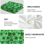 St Patricks Day Hand Towels for Bathroom, 2 Packs Lucky Clovers Fingertip - Image 3