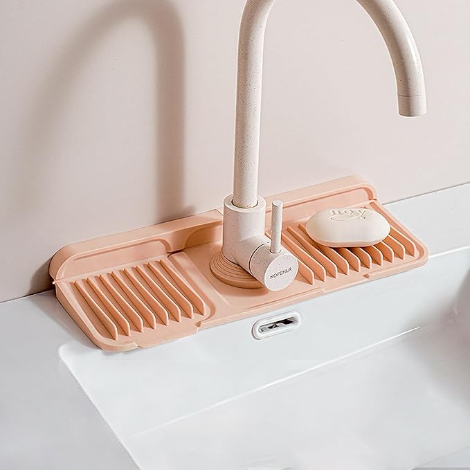 Button Style Faucet Drip Catcher – Silicone Faucet Mat by Unknown