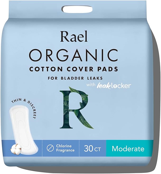 Rael Incontinence Pads for Women, Organic Cotton Cover, Postpartum Essential by Rael