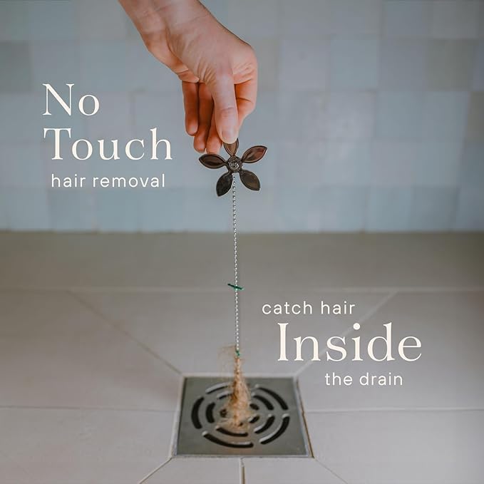 ​DrainWig Shower Drain Hair Catcher – Disposable Silver Flower – No-Touch Hair - Image 2
