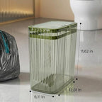 Bathroom Trash Can with Lid3.5 Gallon Garbage Can，for Bedroom, Plastic Slim - Image 2