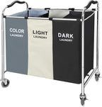 Laundry Basket with Wheels, 240L Laundry Hamper with 3 Clothes Hamper Bag by Unknown