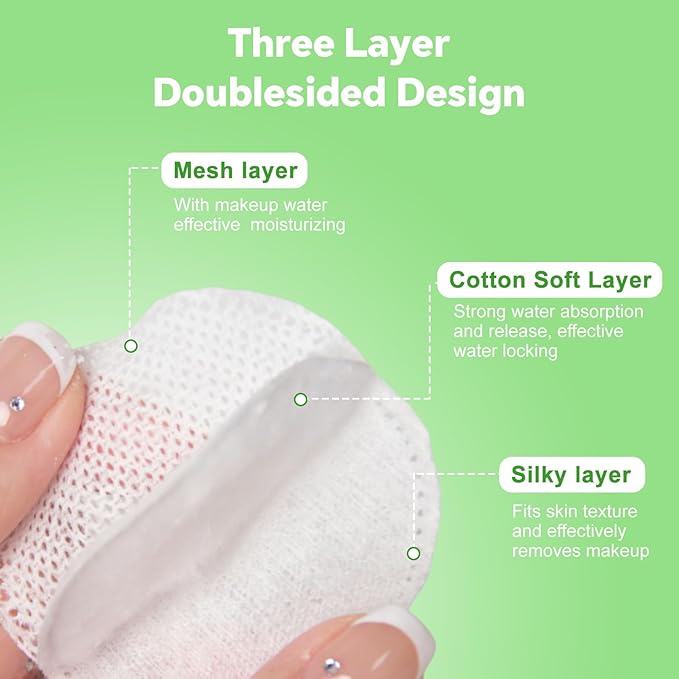 Boxed 100% Cotton Rounds for Face, Dual-Texture, Lint-Free Makeup Remover Pads - Image 2