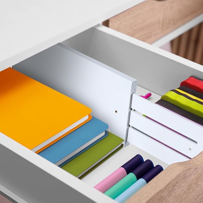 4 Pcs Deep Bamboo Drawer Dividers, Deep Kitchen Dresser Drawer Organizer - Image 6