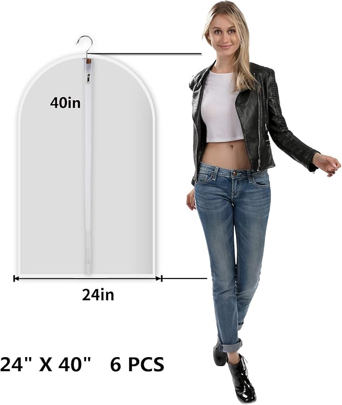 6 Pack Garment Bags for Hanging Clothes - Image 2