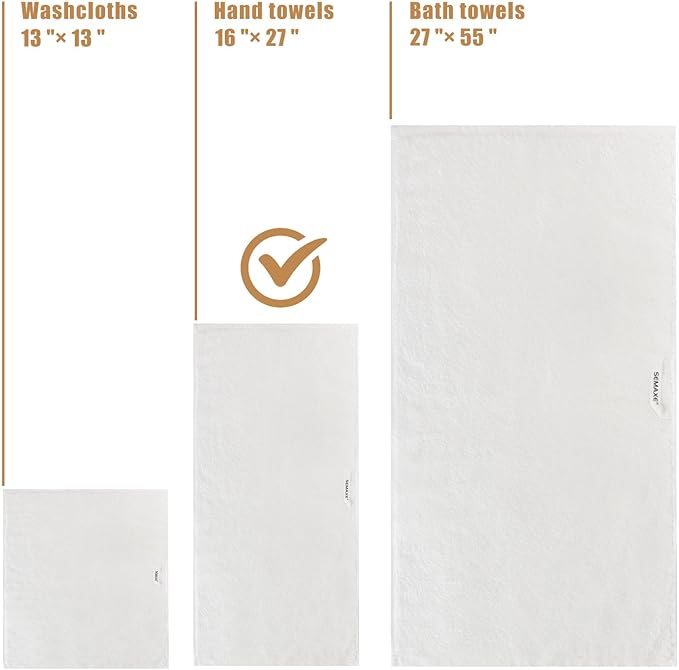 SEMAXE Hand Towel for Bathroom, 100% Combed Cotton Towel - Image 6