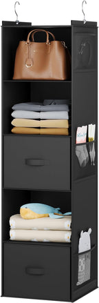YOUDENOVA Hanging Closet Organizer, 5 Tier Hanging Closet Shelves by YOUDENOVA