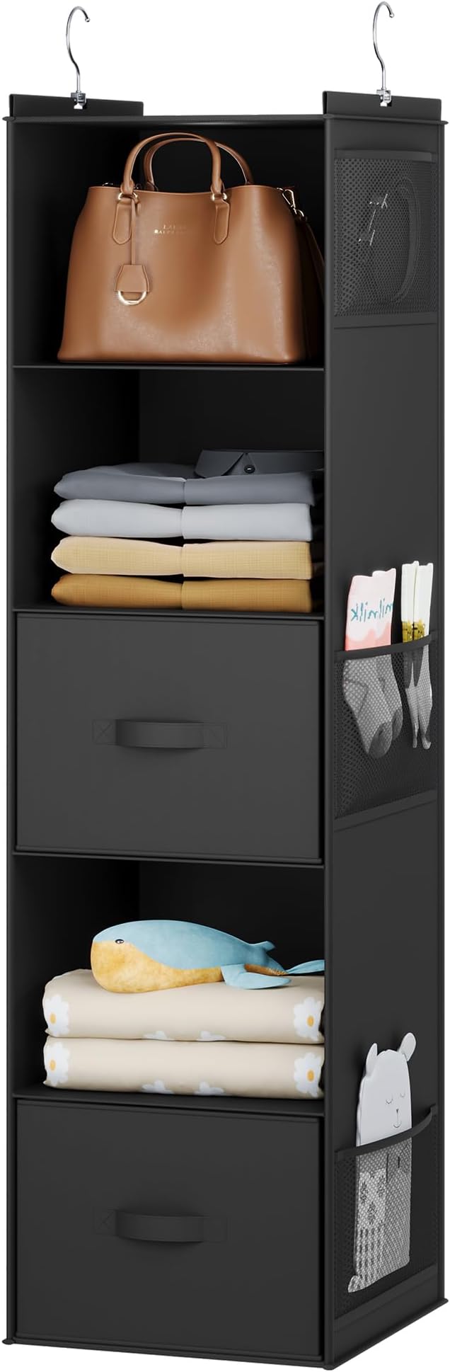 YOUDENOVA Hanging Closet Organizer, 5 Tier Hanging Closet Shelves by YOUDENOVA