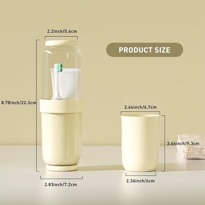 Toothbrush Cup with Cover, Travel Toothbrush Case Portable Toothbrush Holder - Image 2