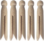 Round Wooden Clothespins, Unfinished Wood Doll Pins - Image 5