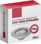 4pcs Bathroom Bathtub Sink Mesh Strainer Stainless Steel - Image 2