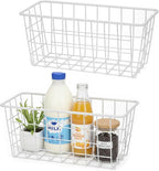 2 Set LeleCAT Hanging Wall Basket Organizer Over the Cabinet Door Adhesive Wire by HomeSpaceStorageBasket