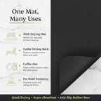 Dish Drying Mat Super Absorbent – 12" x 18" Coffee Mat - Image 3