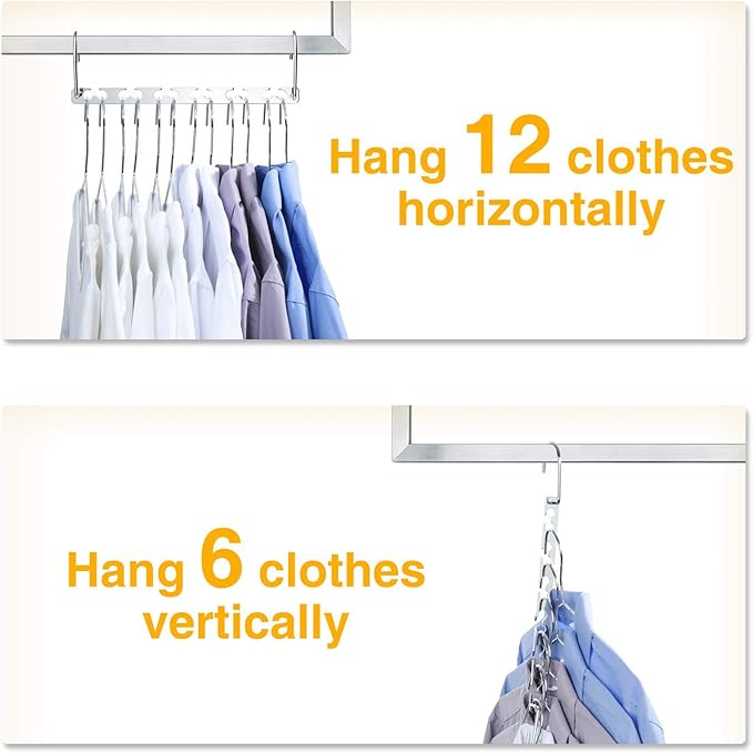 HOUSE DAY 10.5 Inch Closet Space Saving Wardrobe Clothing Magic Hangers - Image 5