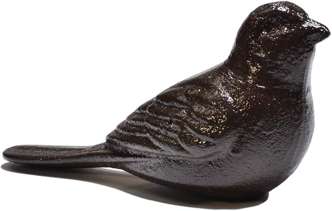 Door Stopper Wedge, Heavy Duty Cast Iron Decorative Bird Door Stops, Rustic by Sanpaint