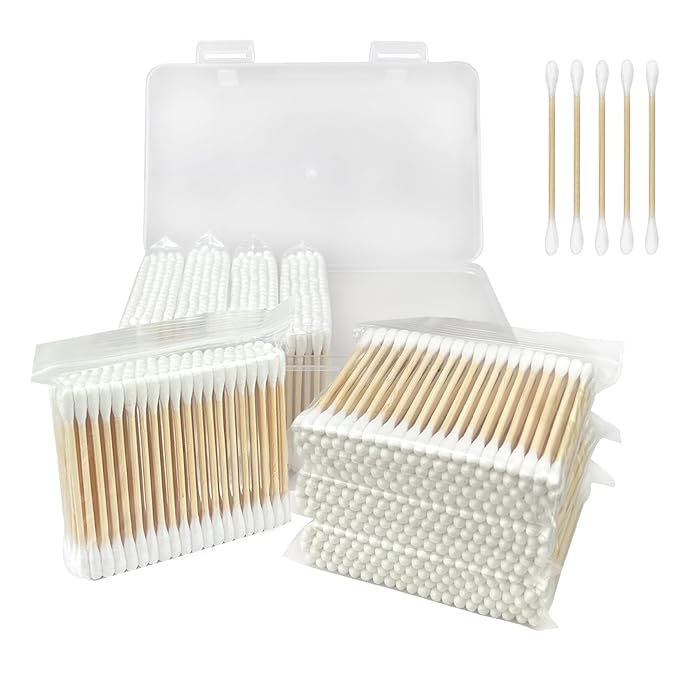 800 ct Bamboo Cotton Swabs for Ears, Double-Tipped Organic Bamboo Sticks for by Garrelett